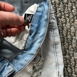 SHEIN Sky Blue Ripped Denim jeggings sz 2xl